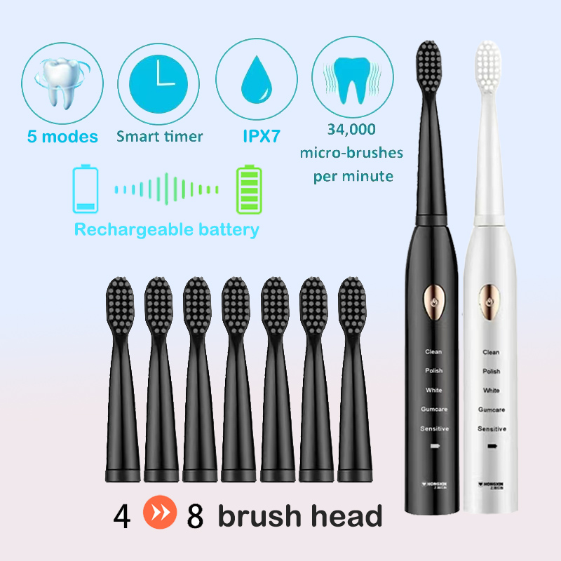 Electric Toothbrush Sonic - Elektrische tandenborstel Modus met 5 versnellingen