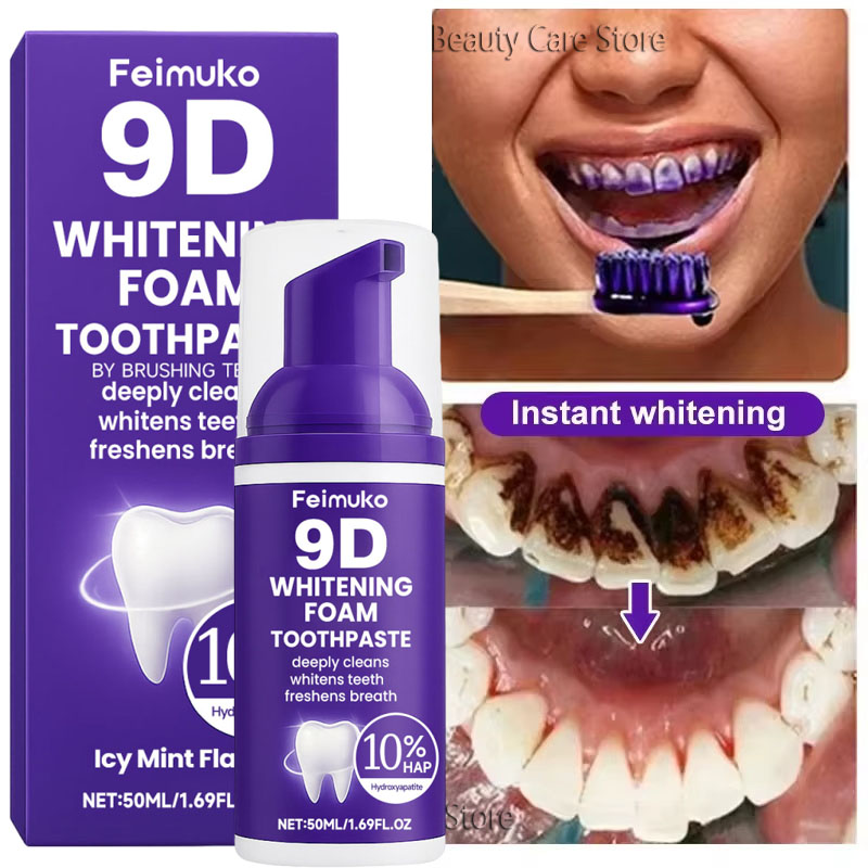 Remineralizing Toothpaste - 9D Paarse Tandenbleek Tandpasta Mousse Intensieve