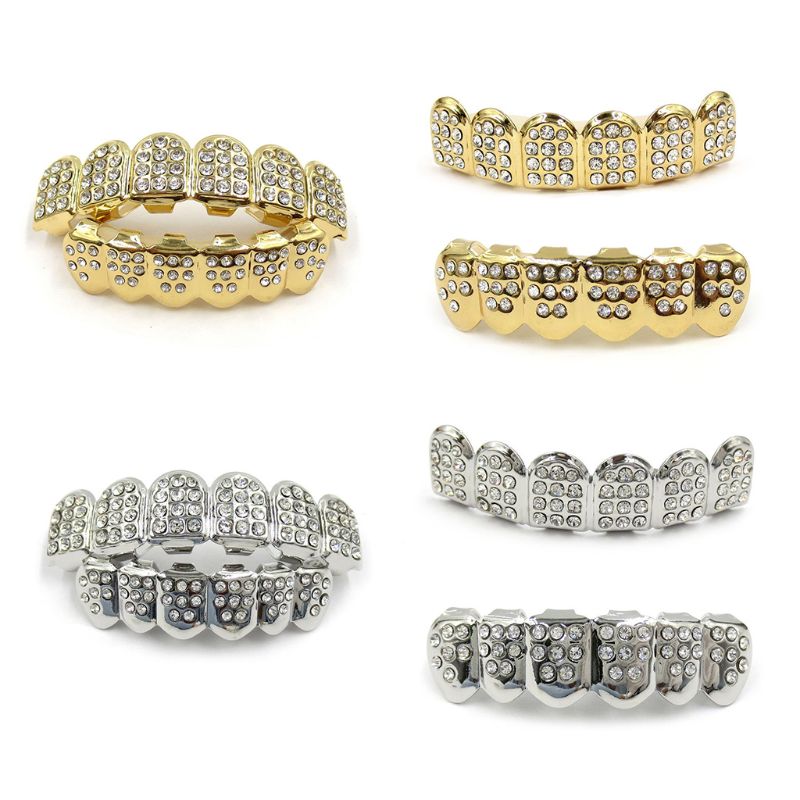 Teeth Whitening Moulds - Mode HIPHOP Tand Bretels Goud/Zilver Tanden