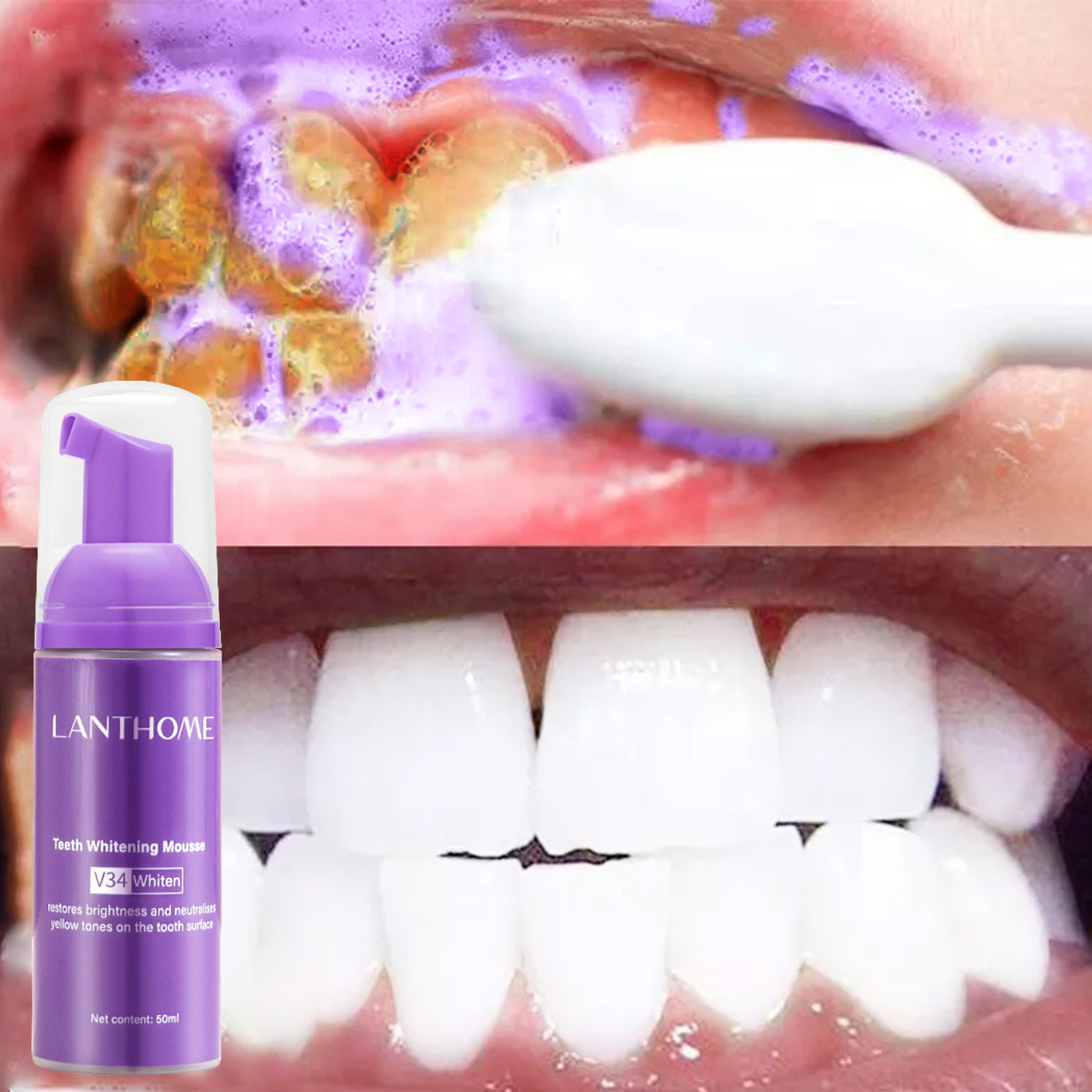 Teeth Whitening Mousse - V34 Tanden Whitening Mousse Tandpasta Verwijderen
