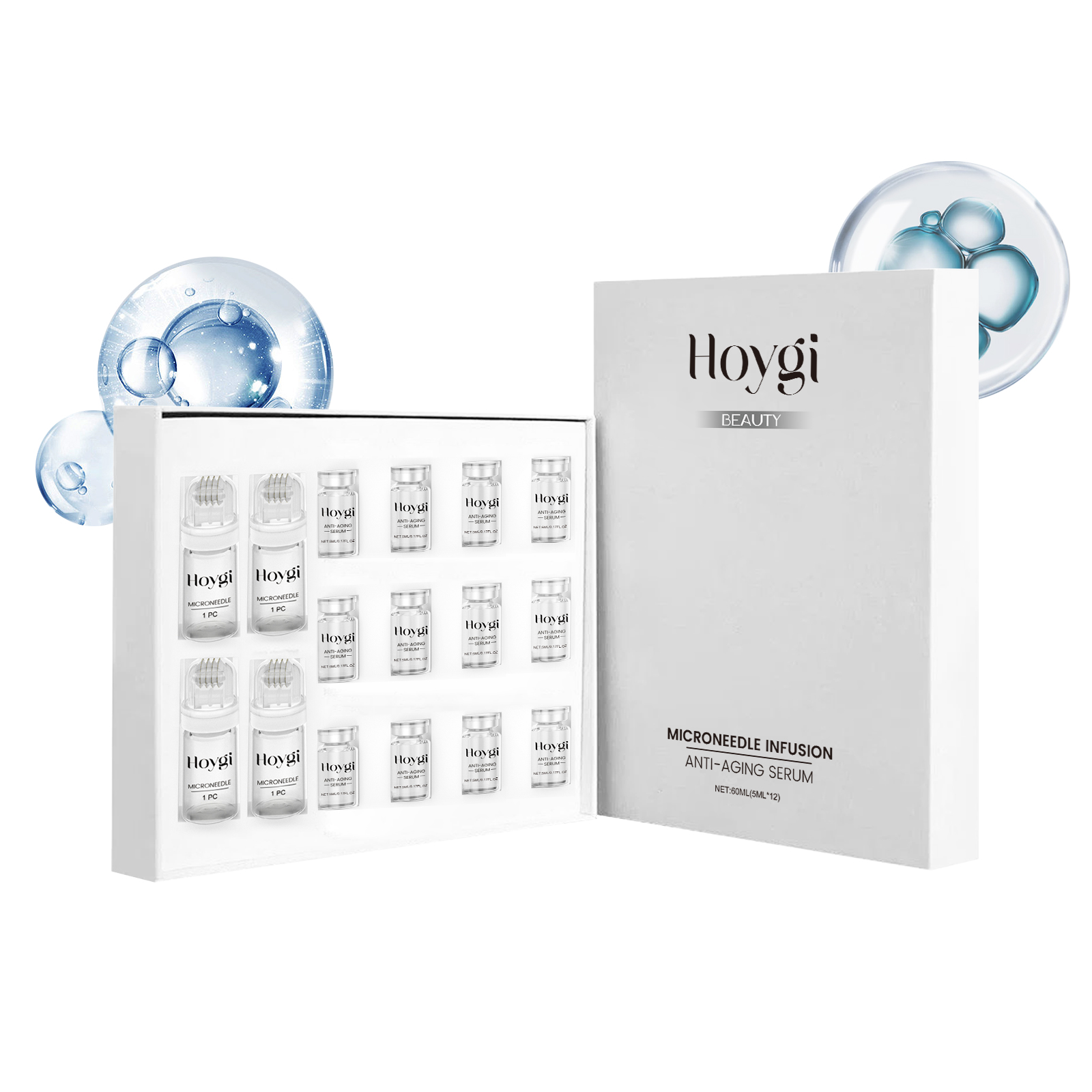 Coconut Oil Pull - Verstevigende gezichtserumset met microneedle roller Anti-aging