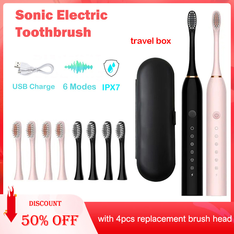 Electric Toothbrush Sonic - Sonische elektrische tandenborstel IPX7 waterdichte mondverzorging