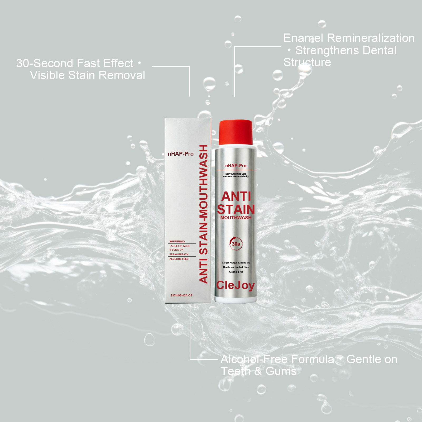 CleJoy Anti-vlek mondspoelmidd - Whitening Mouthwash recensie en prijs