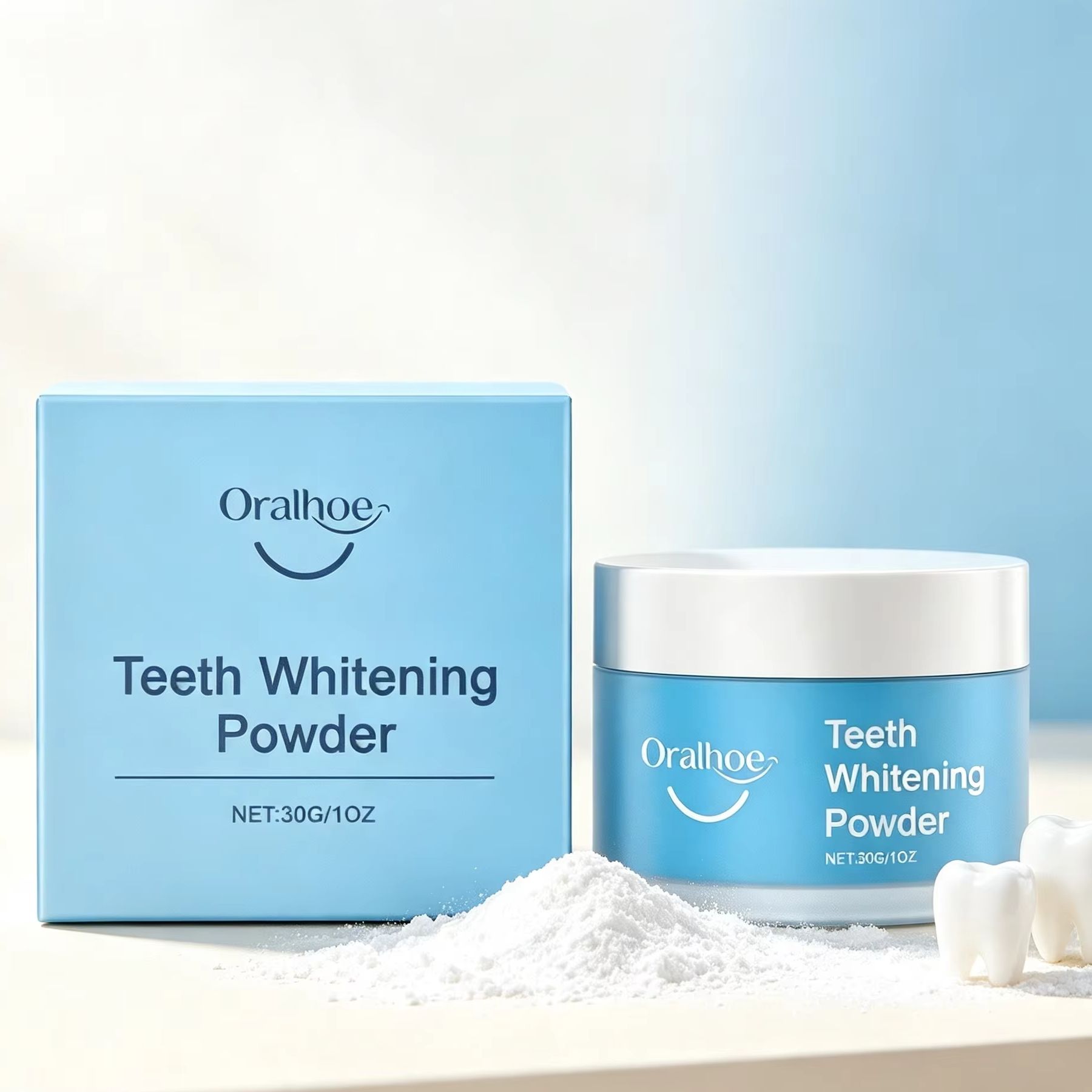 Oralhoe Tandpoeder voor het Po - Teeth Whitening Results recensie en prijs