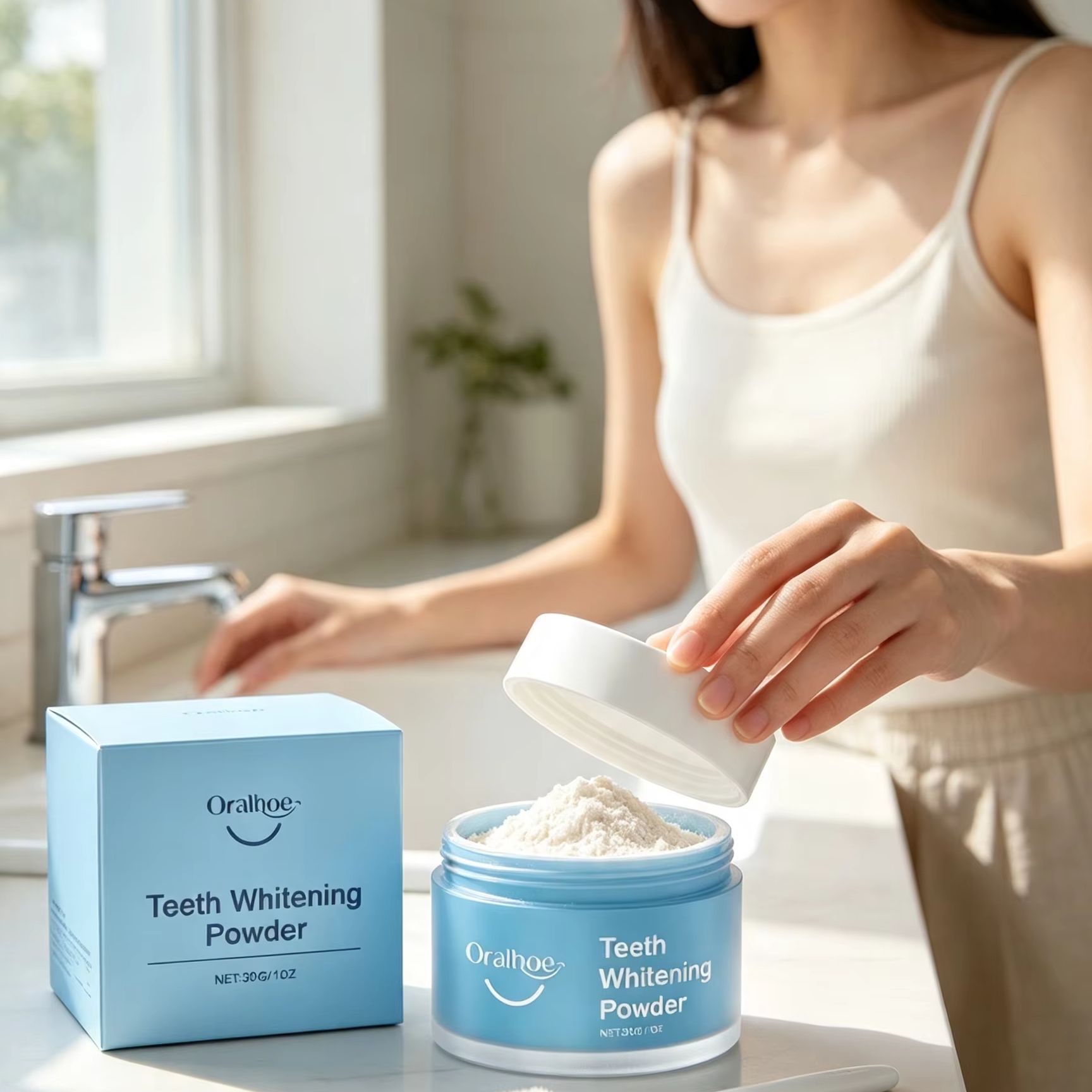 Oralhoe Tandpoeder voor het Po - Teeth Whitening Results recensie en prijs