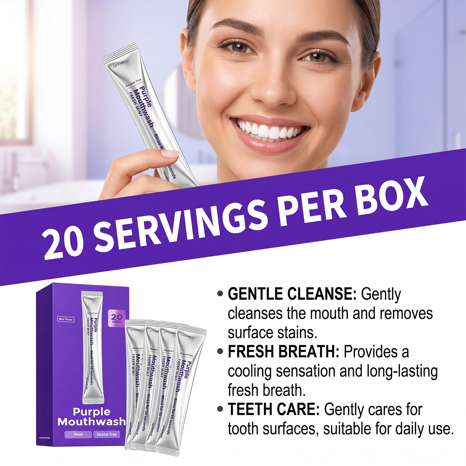 20-pack Instant Whitening Mond - Whitening Mouthwash recensie en prijs