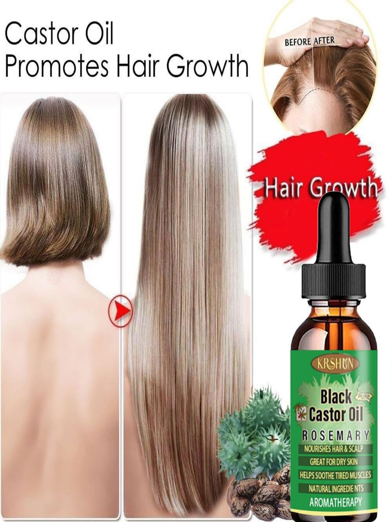 Zwarte ricinusolie voedt haarg - Coconut Oil Pull recensie en prijs