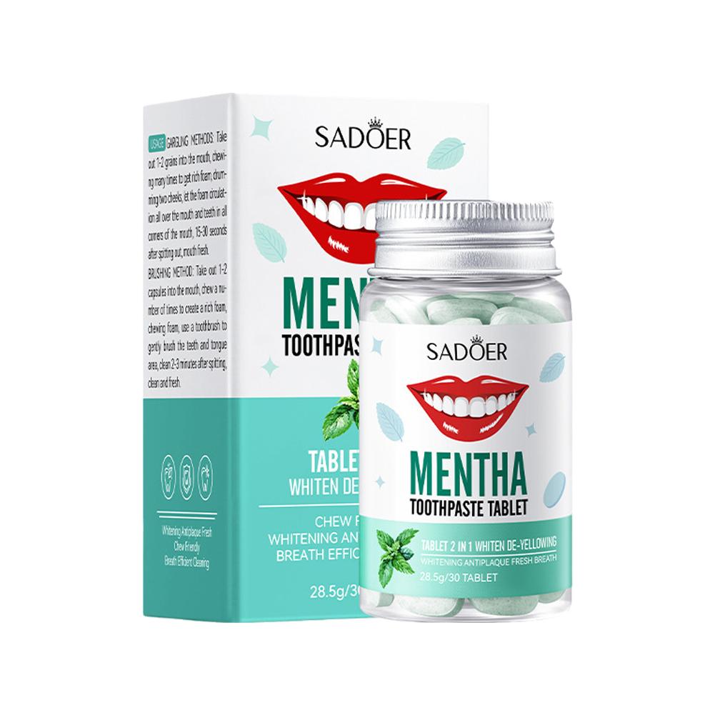 Mint Stevige Tandpasta Tablett - Whitening Mouthwash recensie en prijs